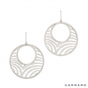 Garrard White Gold Diamond Hoop Earrings 12.30ct